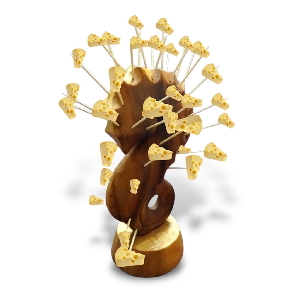 1970s Wooden Seahorse Appetizer Server